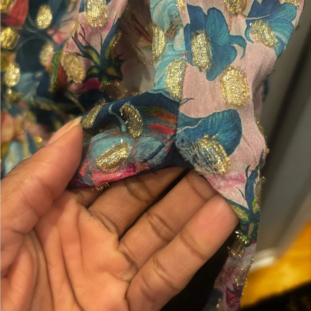 Dress the Population One-Shoulder Floral Satin Gown - Picture 3 of 5